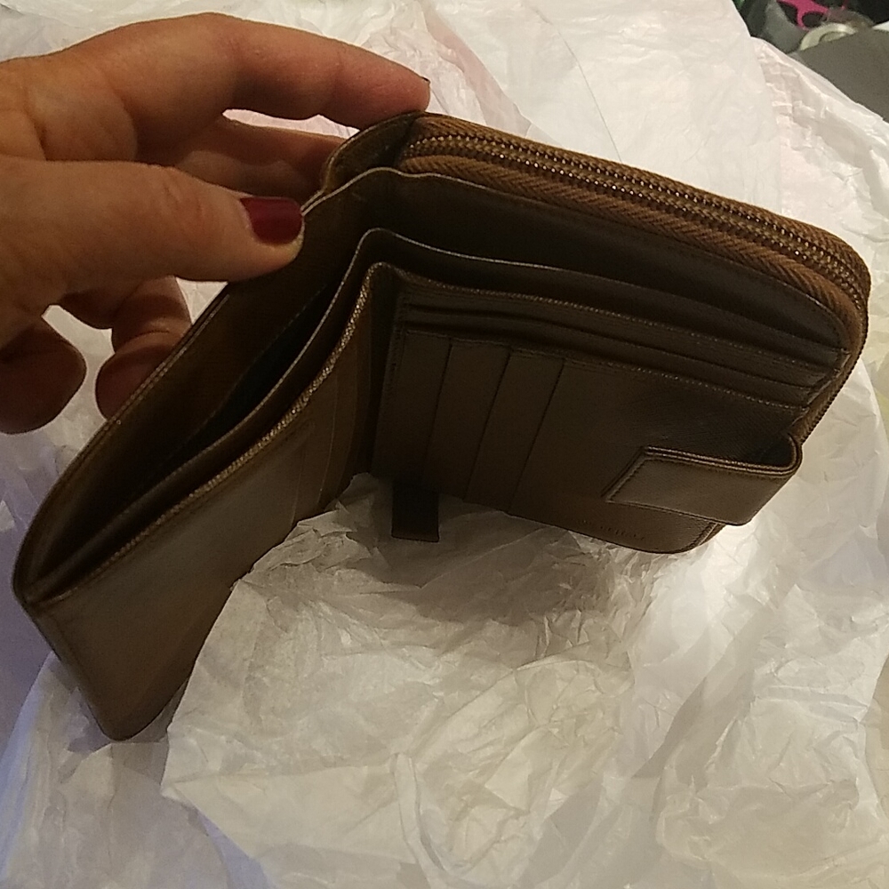 PRADA BROWN BIFOLD ZIP AROUND WALLET AUTHENTIC - Picture 13 of 15